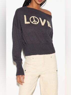 Spiritual Gangster Devon Beloved One Shoulder Sweater Medium